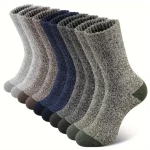 Lot de 5 paires de chaussettes  pour homme, très épaisses, thermiques, idéales pour la randonnée et le froid